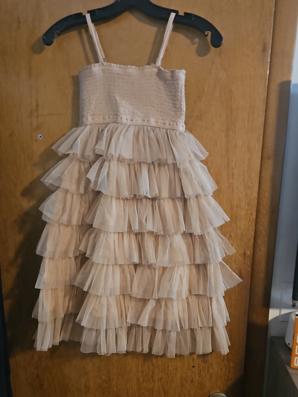 Girls' Light Dusty Pink Tiered Ruffle Dress - Size 8